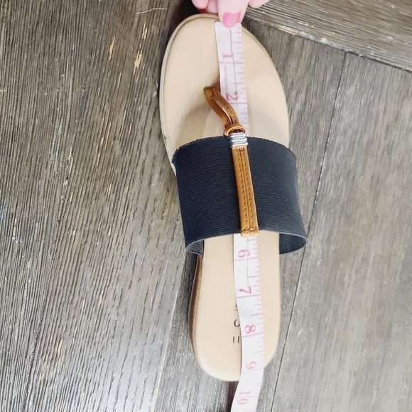 ESPRIT Black Tan Slip On Classic Minimalist Sandal - Picture 5 of 9